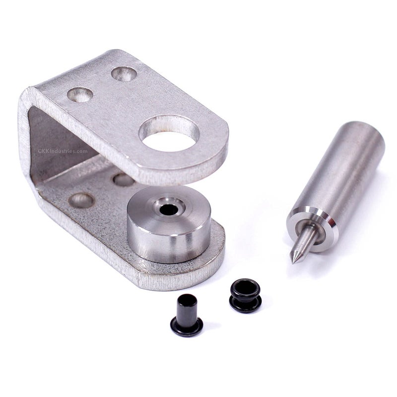HolsterSmith Eyelet Setting Tool & Eyelet Combo - (1) [ #6 3-Piece Eyelet Setting Tool (3/16 Inch) ] + (100) [#6-9 Black Eyelets (3/16 Inch Diameter)] - for Holster Making, Sewing, Tents, Banners, Sails, etc. - Image 3